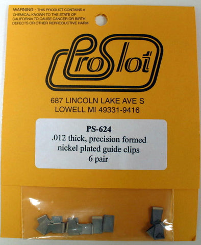 PSL624 - .012 Nickel Plated Guide Clips - full size - 6 pairs per bag