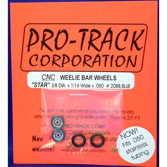 PTM208B,B PROTRACK WHEELIE WHEELS STAR, BLUE - Innovative Slots