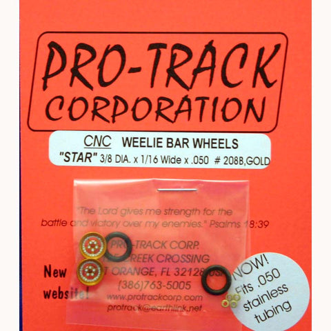 PROTRACK WHEELIE WHEELS STAR, GOLD -PTM208B,G - Innovative Slots