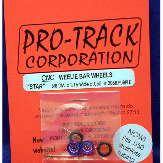 PROTRACK WHEELIE WHEELS STAR, PURPLE PTM208B,P - Innovative Slots