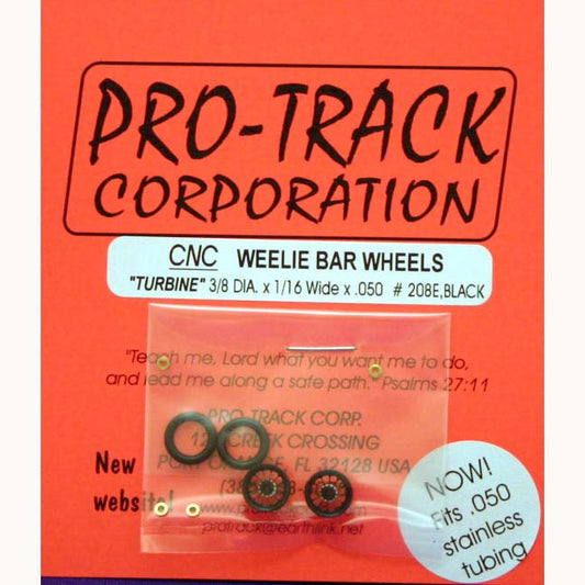 PTM208E,BLK PROTRACK WHEELIE WHEELS TURBINE BLACK - Innovative Slots