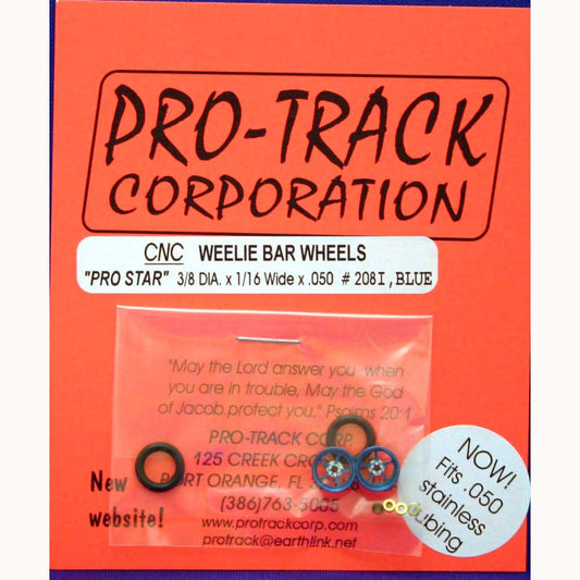 PROTRACK WHEELIE WHEELS PRO STAR, BLUE-PTM208I,B - Innovative Slots