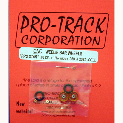 PTM208I,G PROTRACK WHEELIE WHEELS PRO STAR, GOLD - Innovative Slots