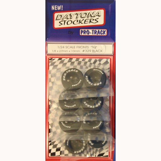 PTM329BLK - 27mmx10mm front tires for hard body cars - 1 pair anodized Black