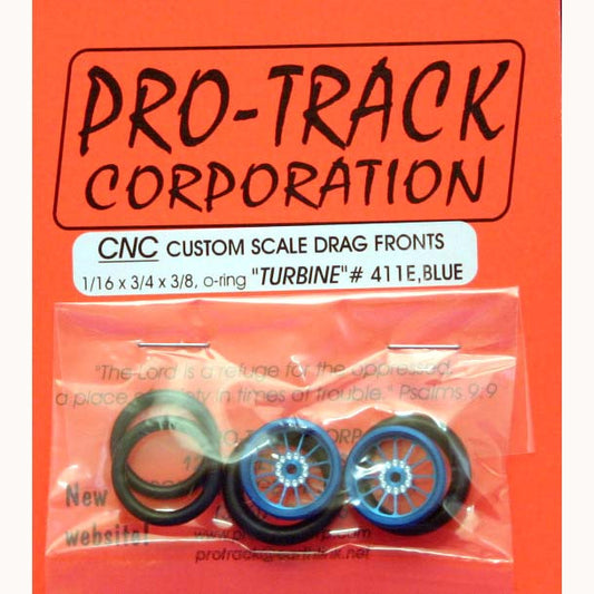 PTM411E,B PROTRACK FRONTS 1/16X3/4 TURBINE BLUE - Innovative Slots