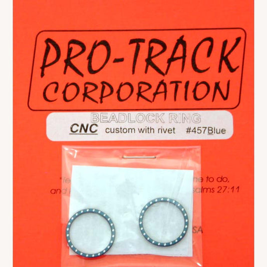 PTM457B PROTRACK BEADLOCK RING BLUE, W/RIVETS - Innovative Slots