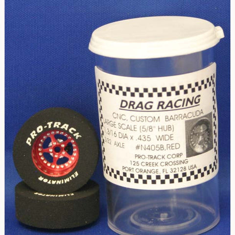 PTMN405B,R - Drag Rear Tires - For 3/32 axle, they are 1 3/16" in diameter and .435 wide. - Innovative Slots