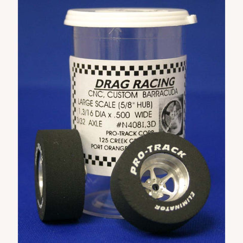 PTMN408I,3D - Drag Rear Tires in 3D - For 3/32 axle, they are 1 3/16" in diameter and .535 wide