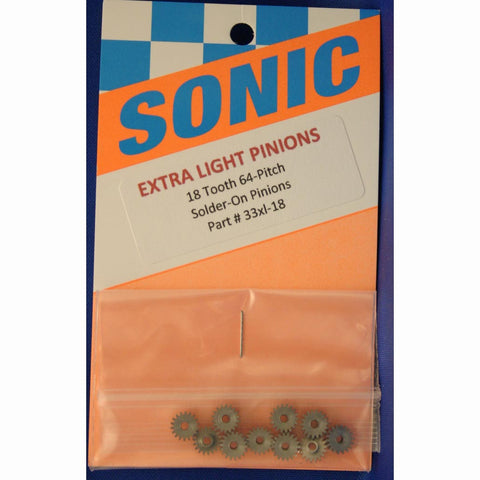 SONIC 18T 64P SOLDER-ON PINIONS -SON33XL-18 - Innovative Slots