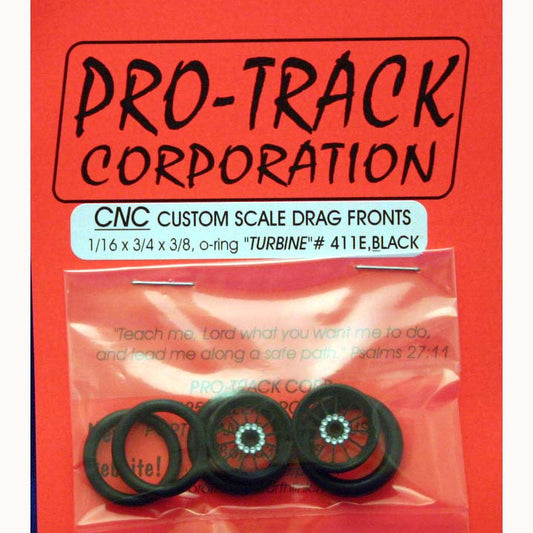 PTM411E,BLK PROTRACK FRONTS 1/16X3/4 TURBINE BLACK - Innovative Slots